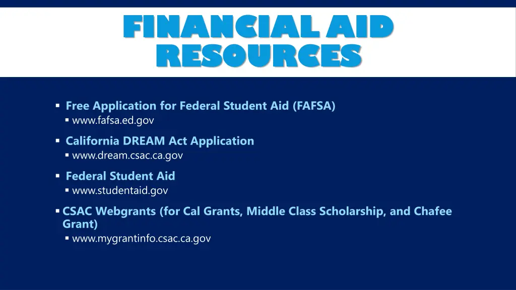 financial aid financial aid resources resources