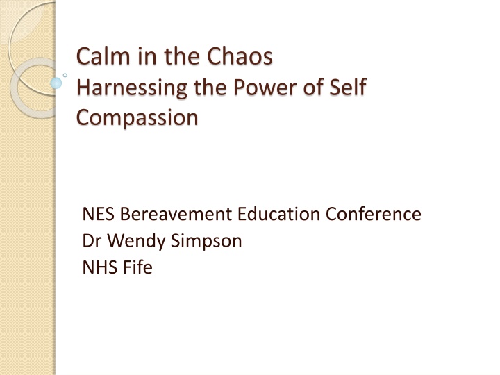calm in the chaos harnessing the power of self