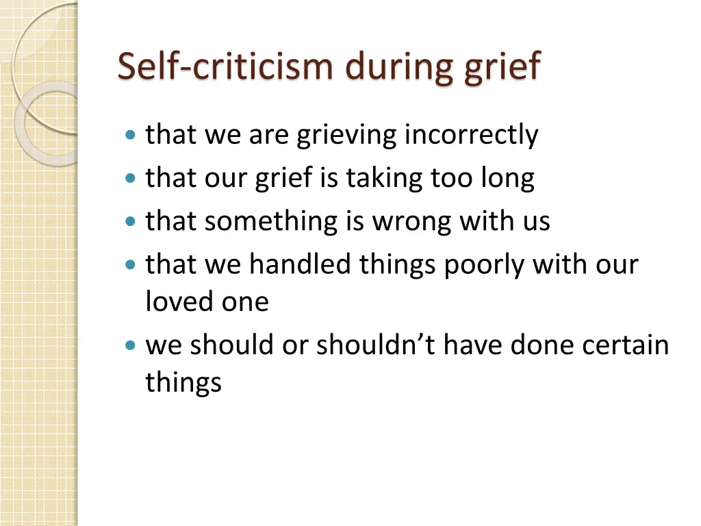 self criticism during grief