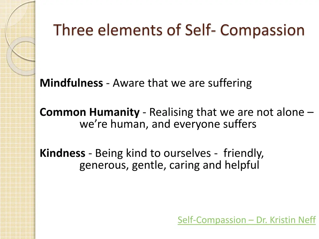 three elements of self compassion