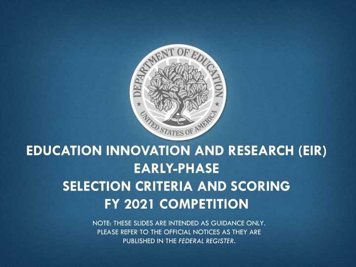 education innovation and research eir early phase