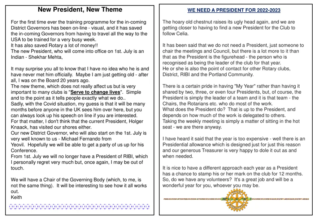 new president new theme