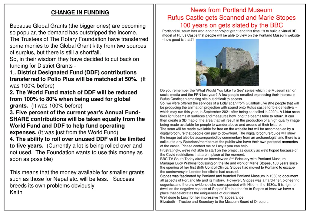 news from portland museum rufus castle gets
