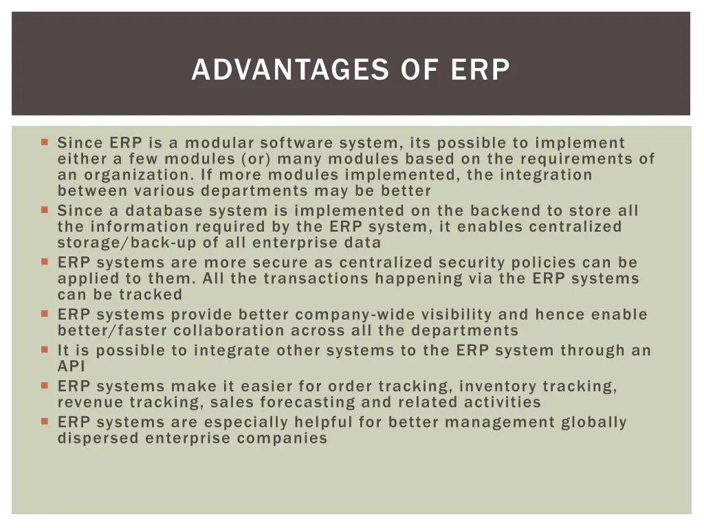 advantages of erp