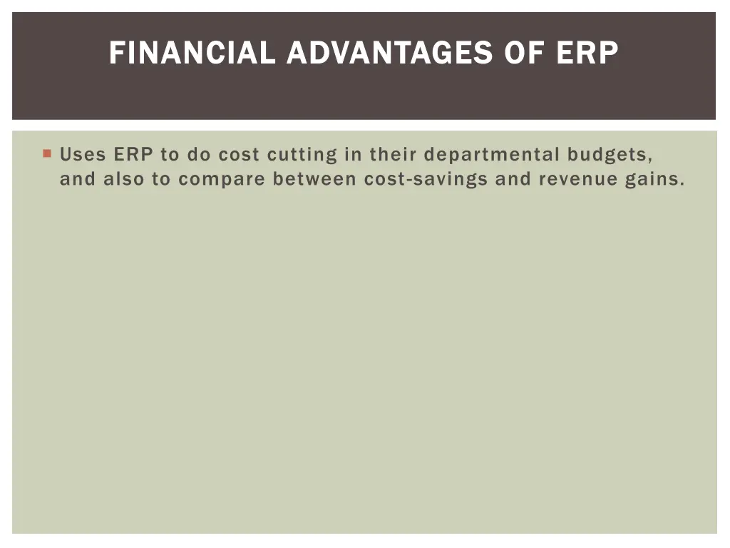 financial advantages of erp financial advantages