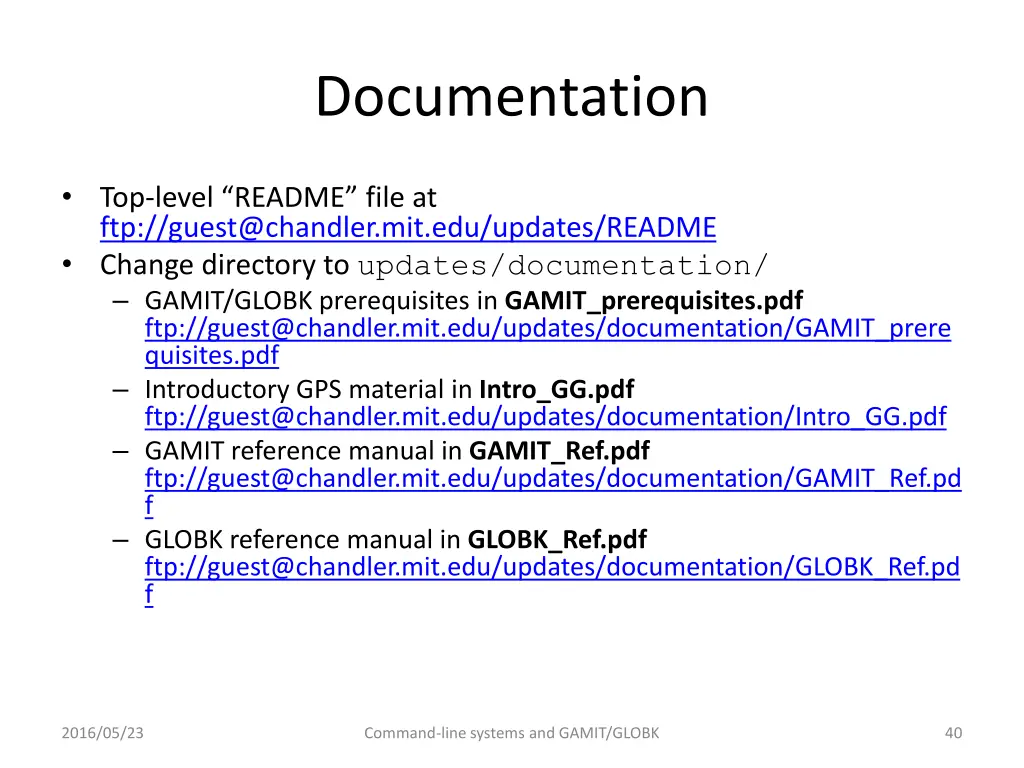 documentation