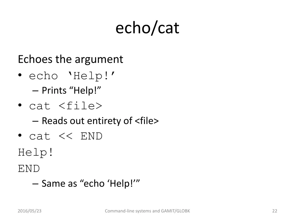 echo cat