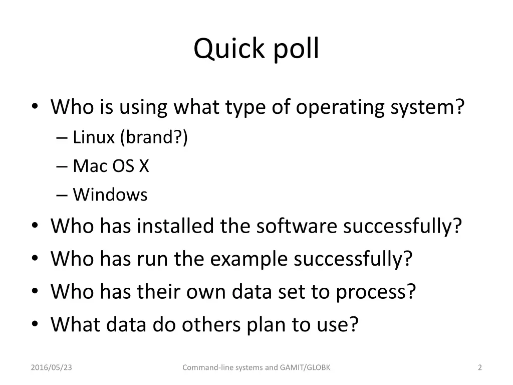 quick poll