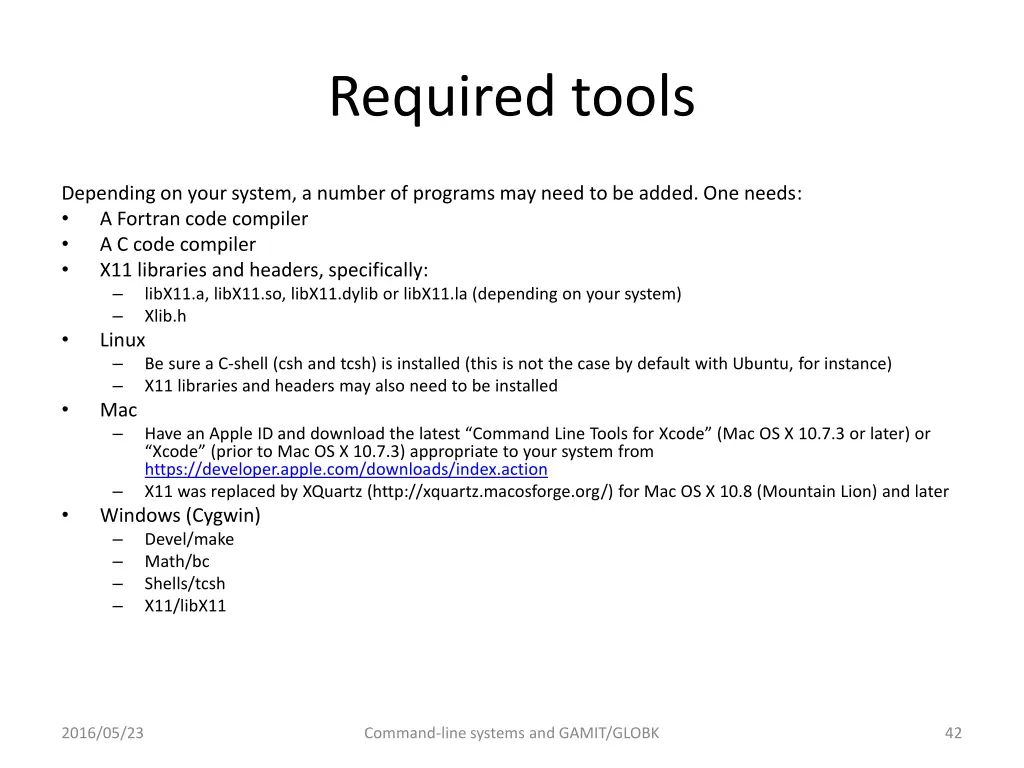 required tools