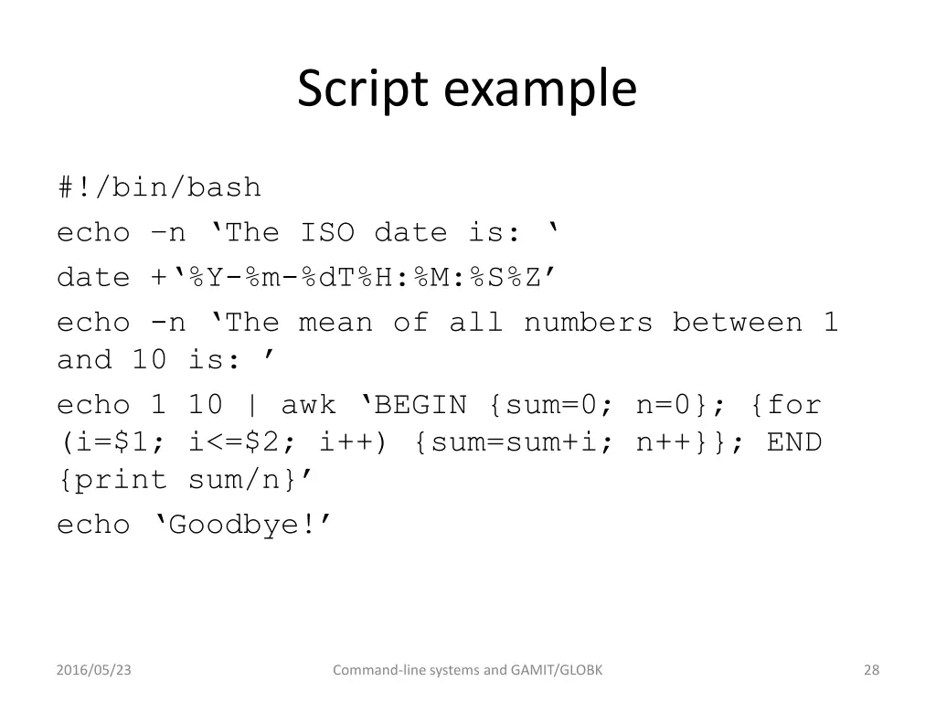 script example