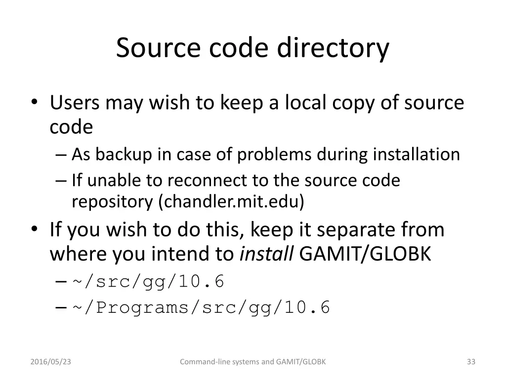 source code directory