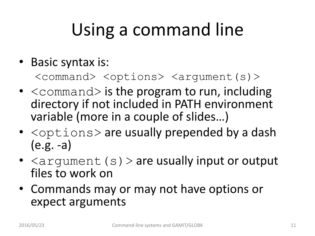using a command line 1