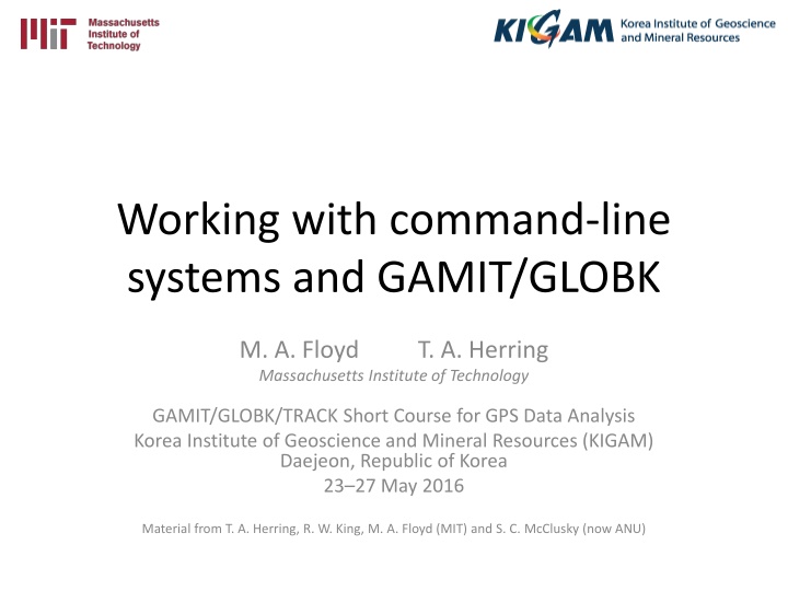 working with command line systems and gamit globk