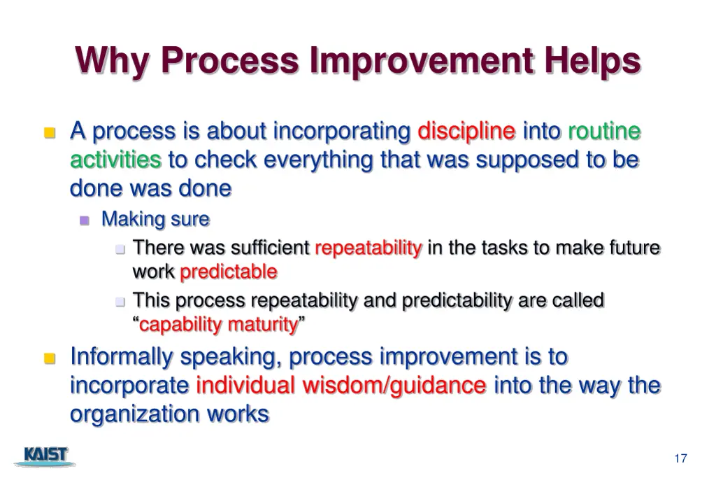 why process improvement helps