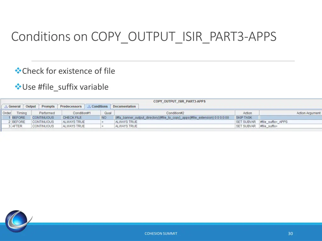 conditions on copy output isir part3 apps