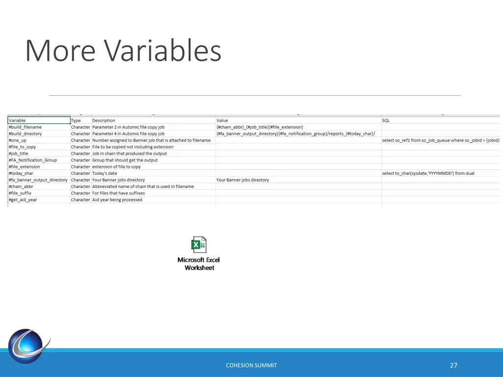 more variables