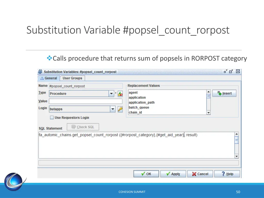 substitution variable popsel count rorpost