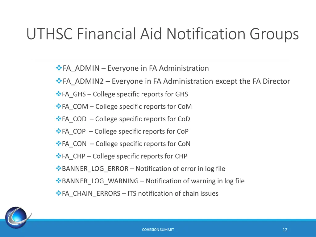 uthsc financial aid notification groups