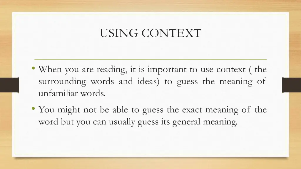 using context