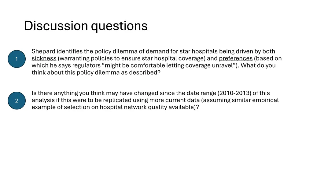 discussion questions