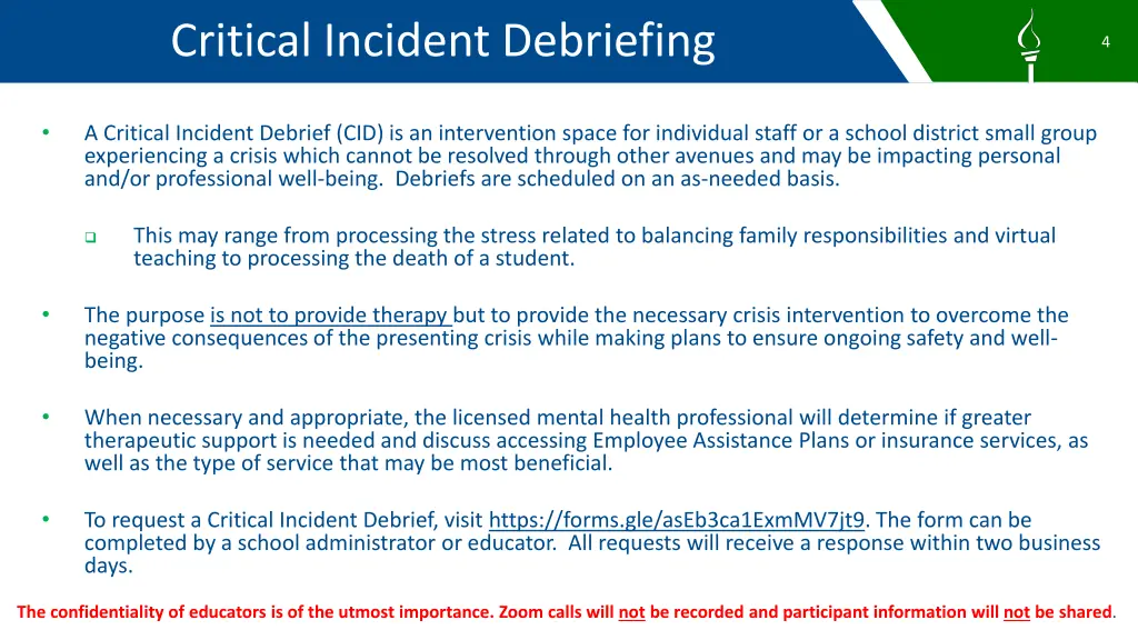 critical incident debriefing