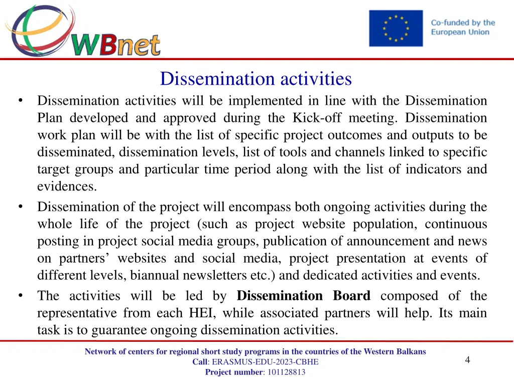 dissemination activities