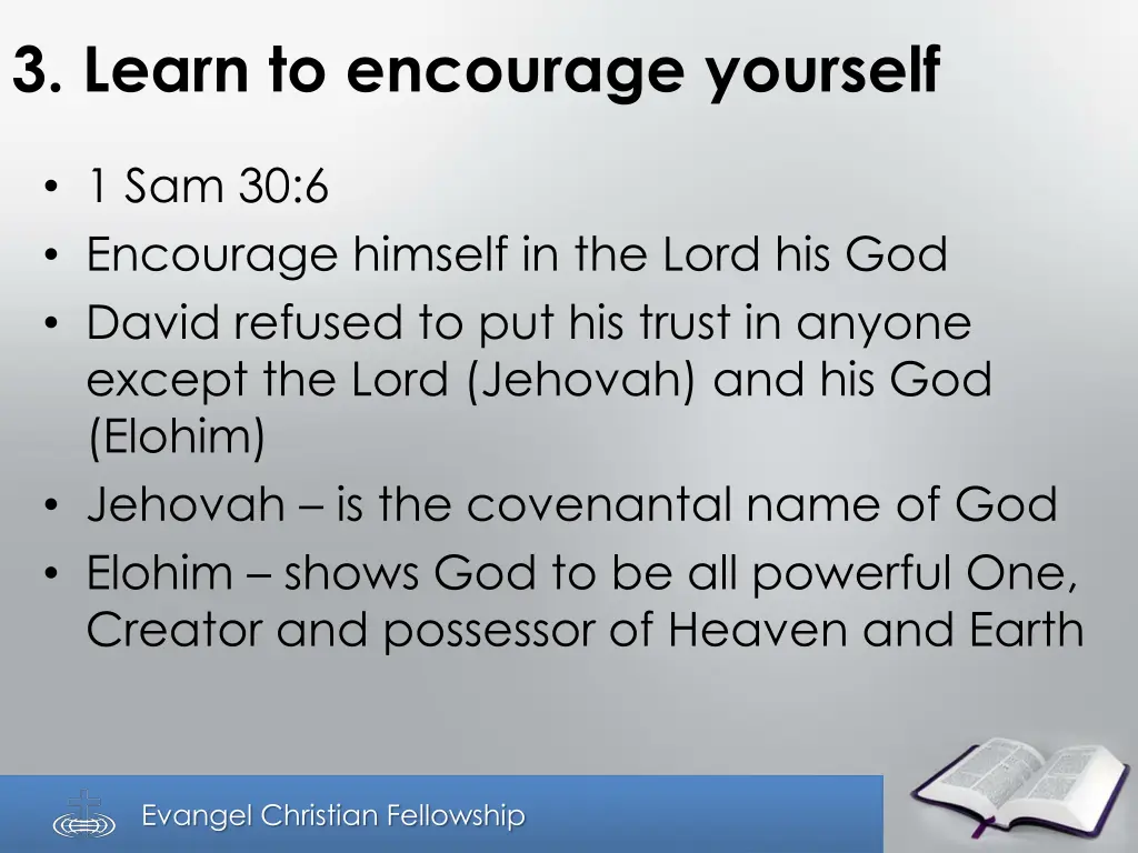 3 learn to encourage yourself