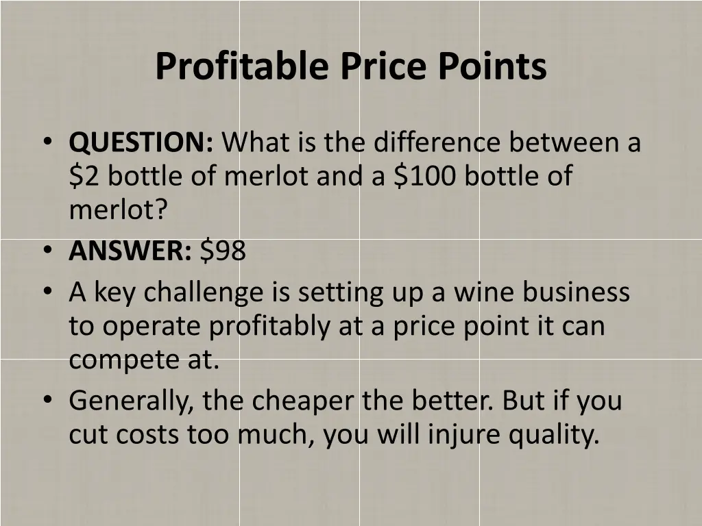 profitable price points