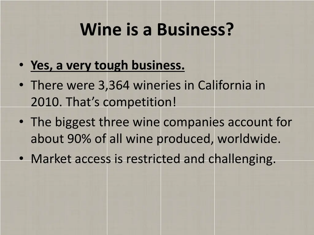 wine is a business