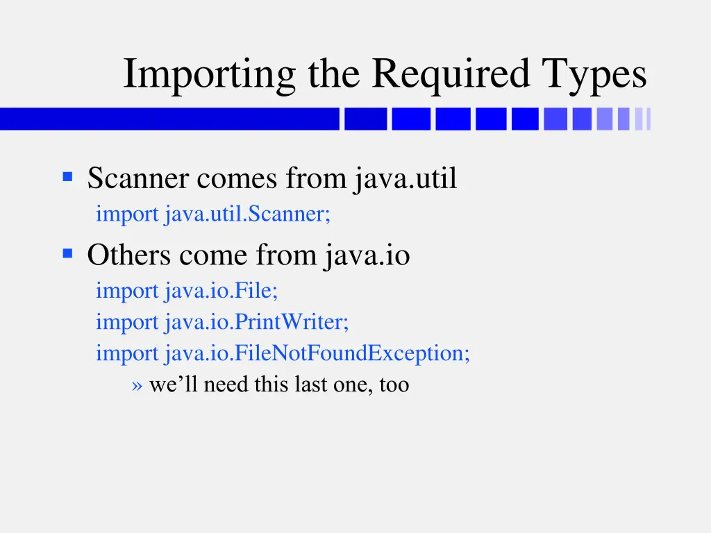 importing the required types
