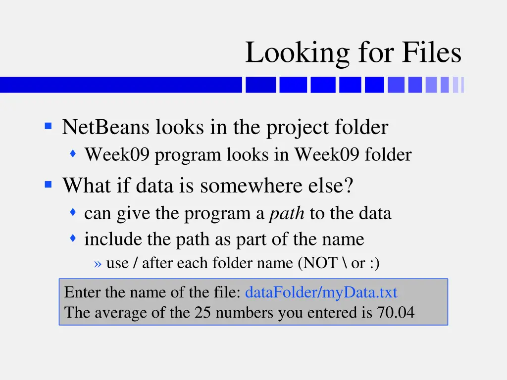 looking for files