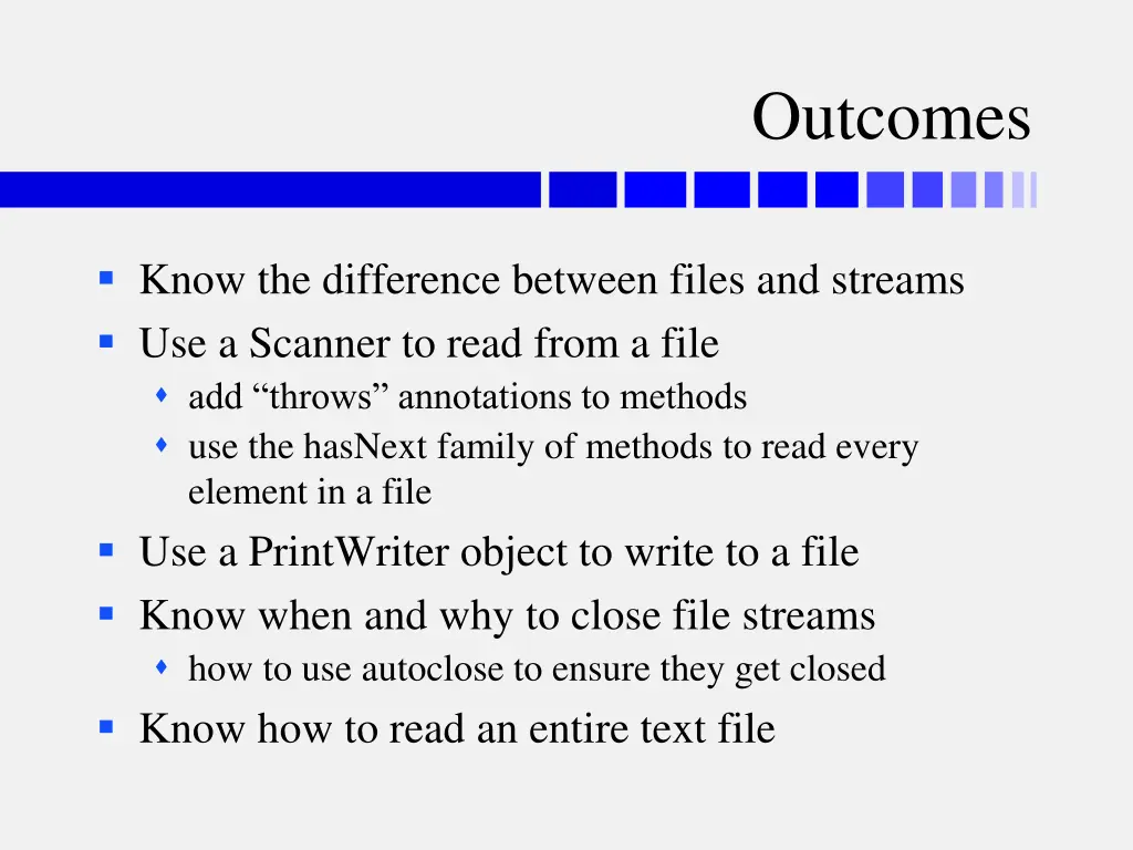outcomes