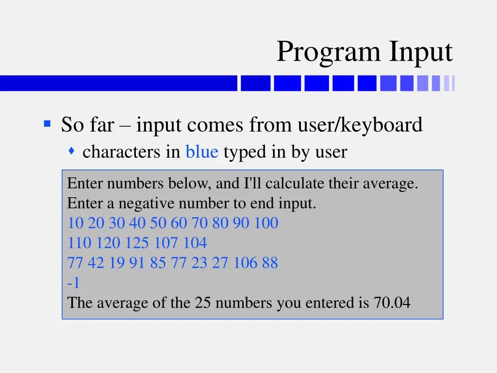 program input