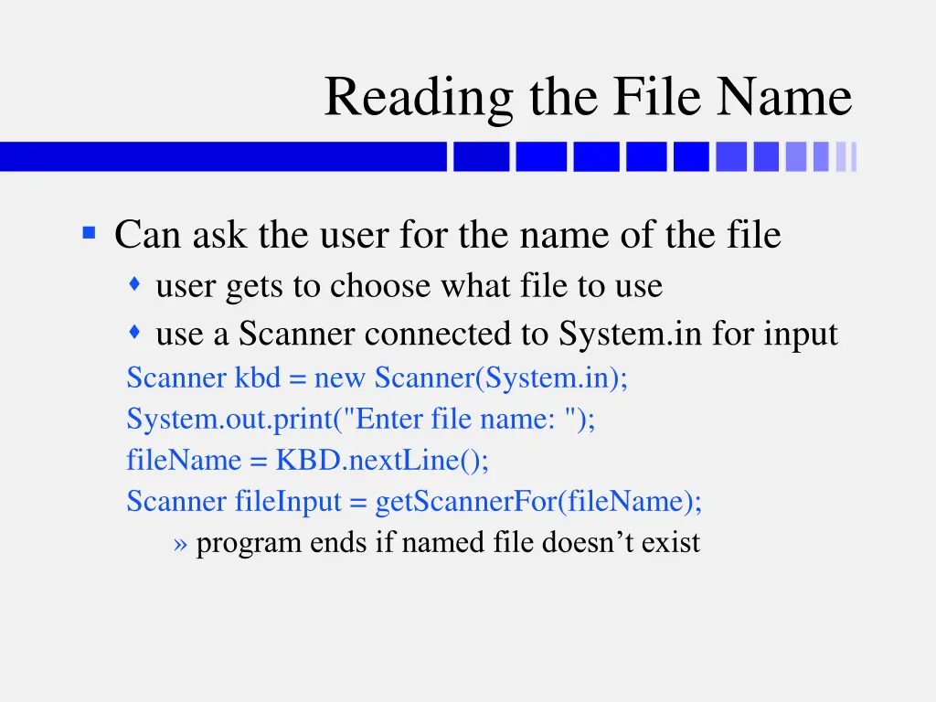 reading the file name