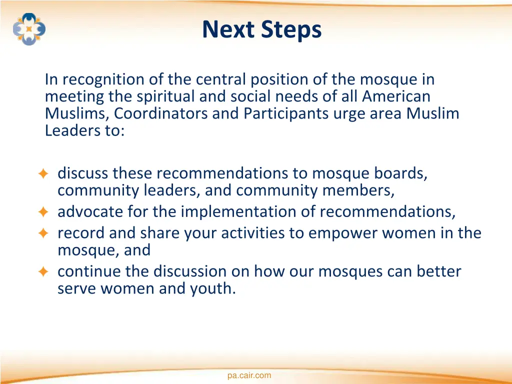 next steps
