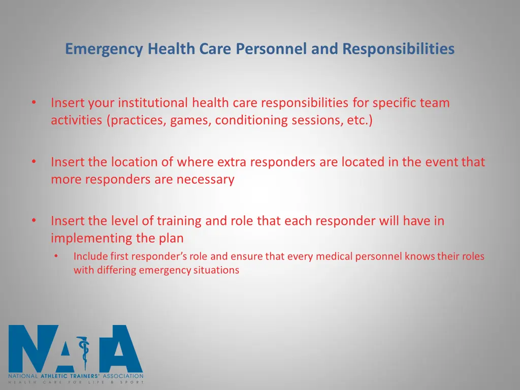 emergency health care personnel