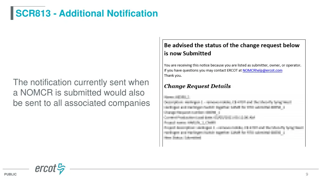 scr813 additional notification