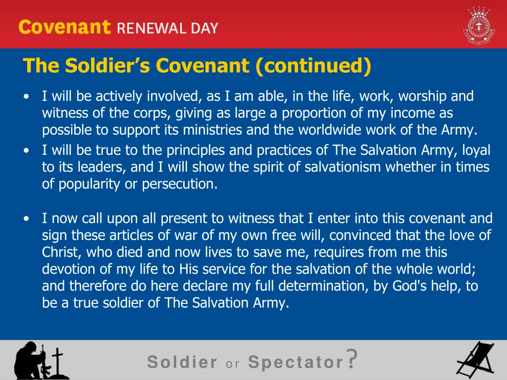 the soldier s covenant continued 1