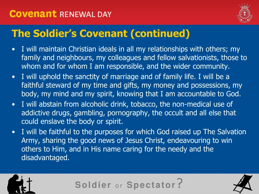 the soldier s covenant continued