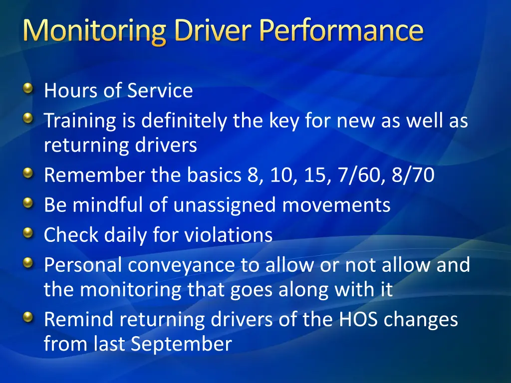 monitoring driver performance 5