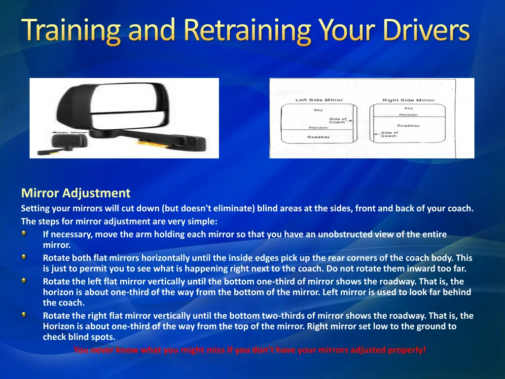 training and retraining your drivers 1