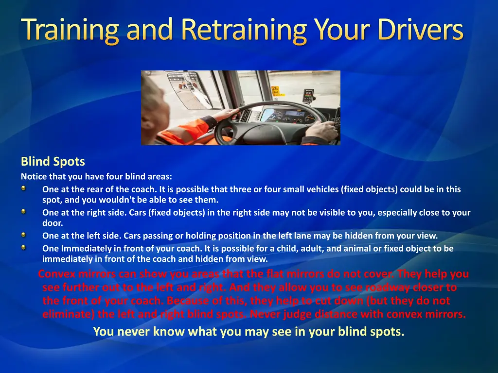 training and retraining your drivers 2