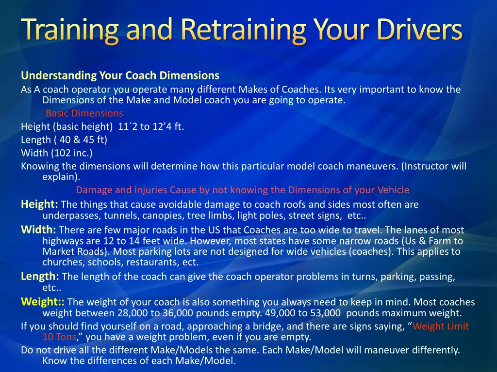 training and retraining your drivers 4
