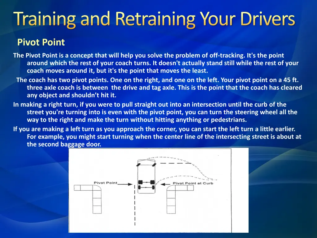 training and retraining your drivers 6