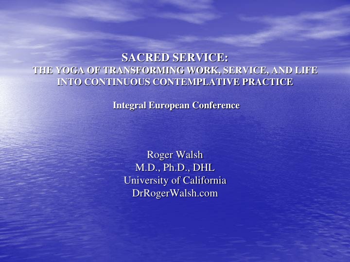 sacred service