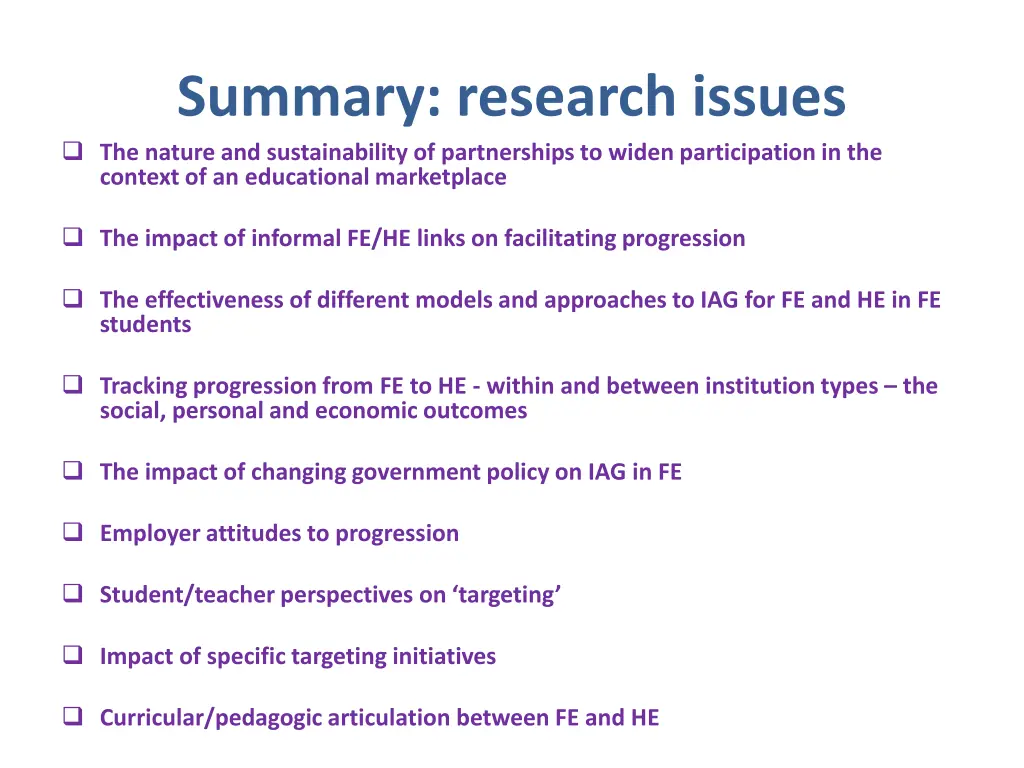 summary research issues the nature