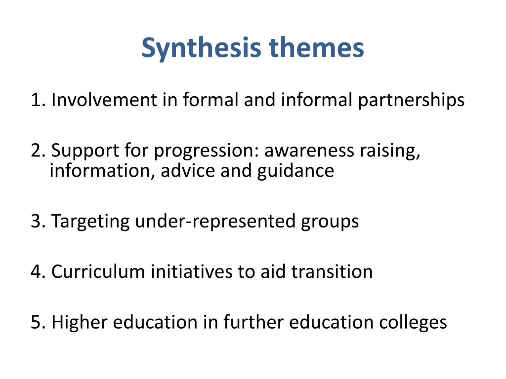 synthesis themes