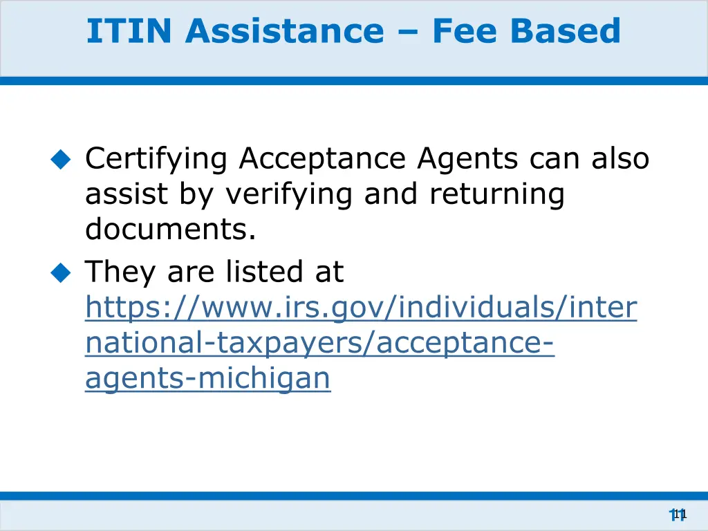 itin assistance fee based