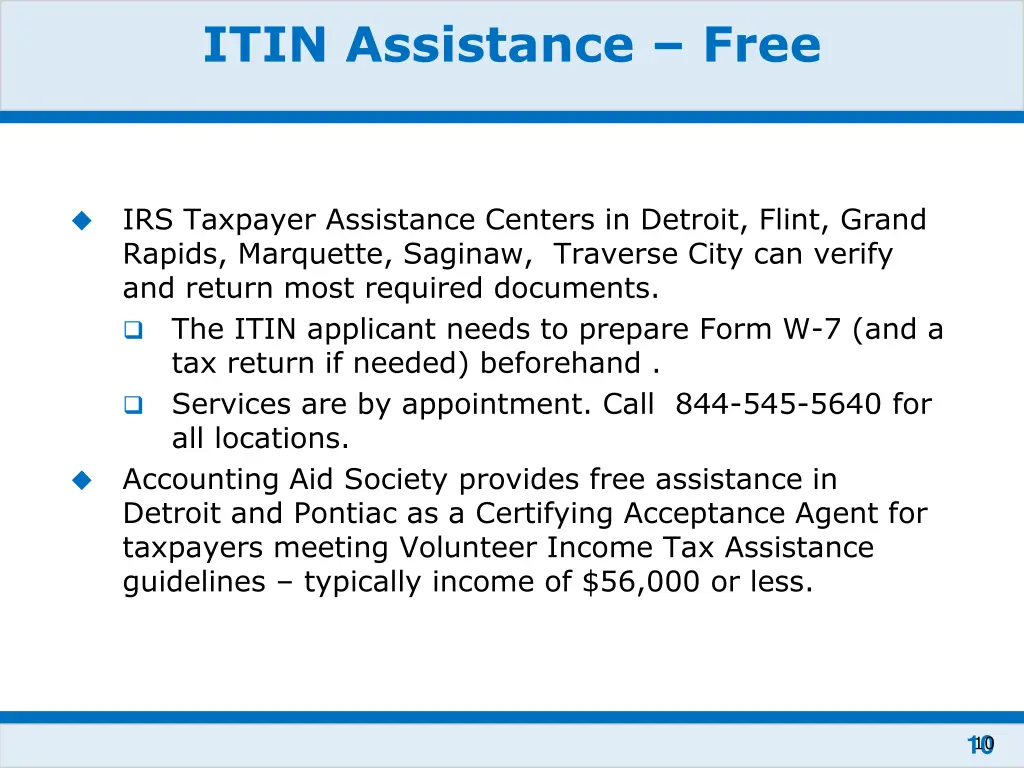 itin assistance free