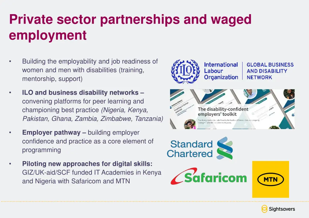 private sector partnerships and waged employment